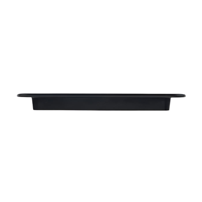 Richelieu 2585 sculpted cabinet pull in matte black front view