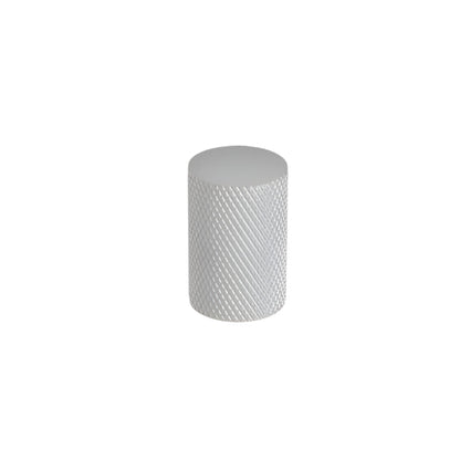 Richelieu 3060 knurled cylindrical cabinet knob in aluminum finish