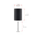 Richelieu 3060 matte black cabinet knob dimensions and mounting hardware diagram