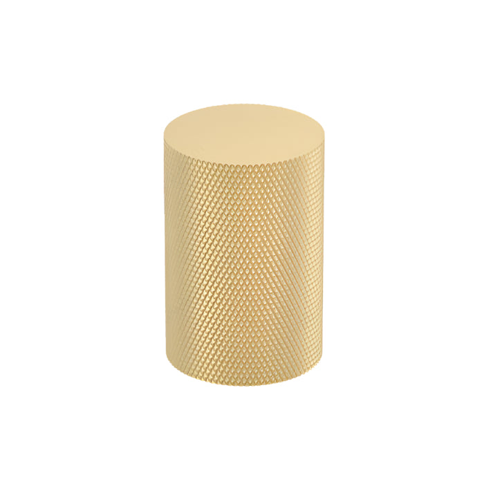 Richelieu 3060 knurled cylindrical cabinet knob in satin brass finish