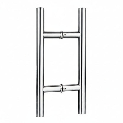 Richelieu 32 mm back-to-back ladder pull handle in polished stainless steel for glass and wood doors