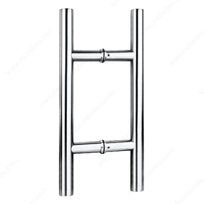 Richelieu 32 mm back-to-back ladder pull handle in polished stainless steel for glass and wood doors