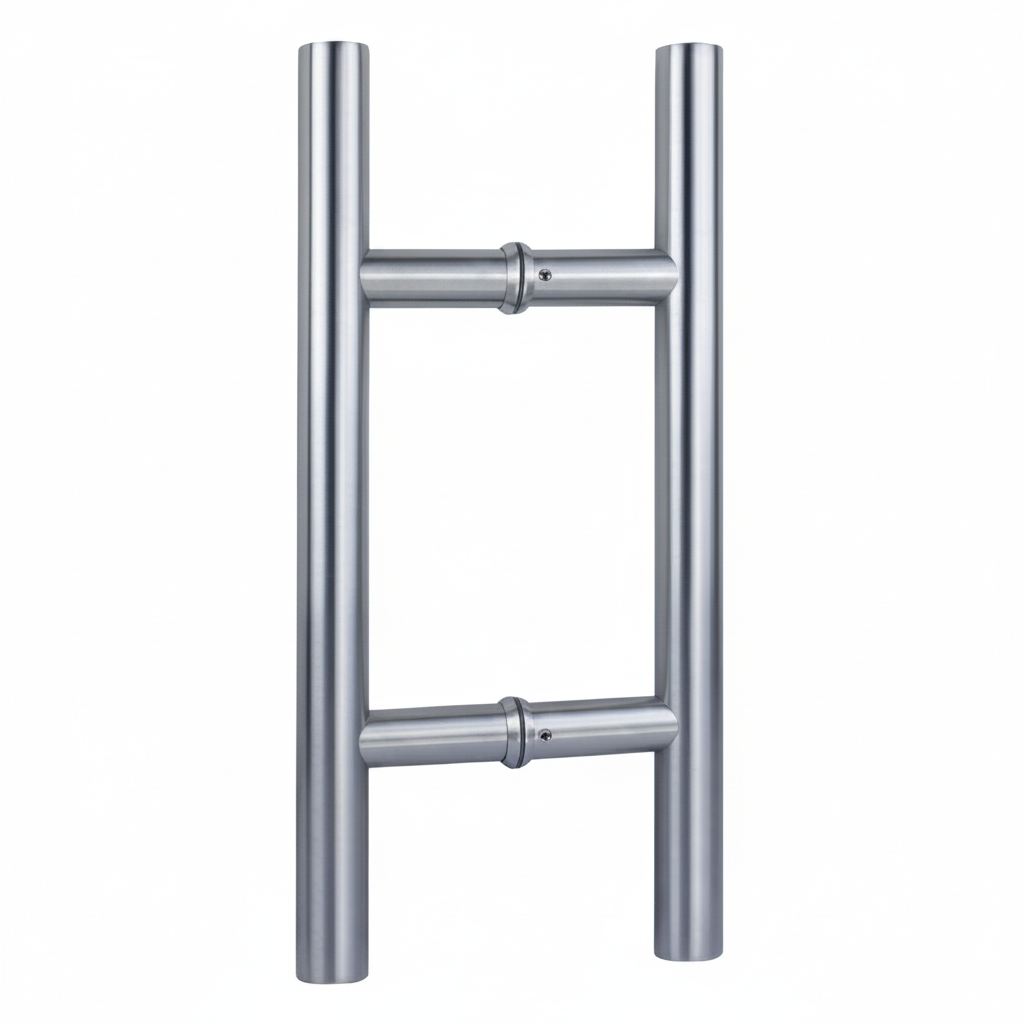 Front view of the Richelieu 32 mm stainless steel back-to-back ladder pull handle