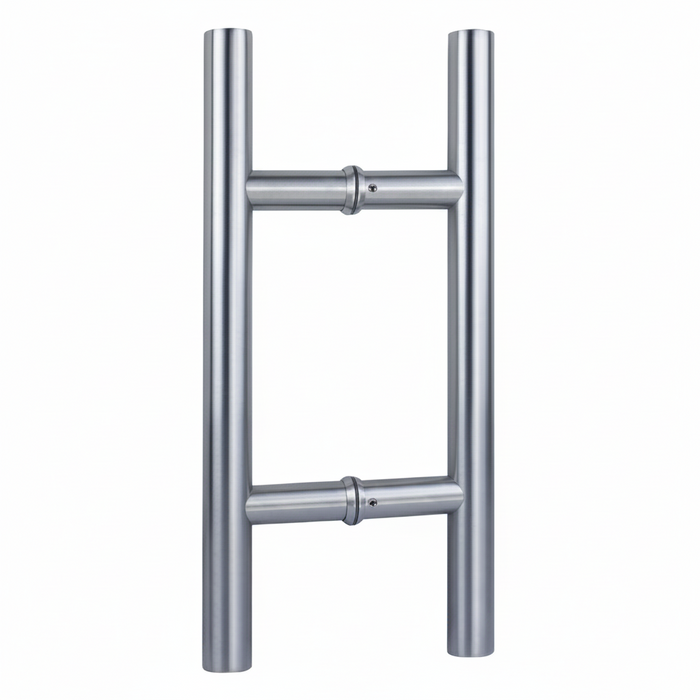 Front view of the Richelieu 32 mm stainless steel back-to-back ladder pull handle
