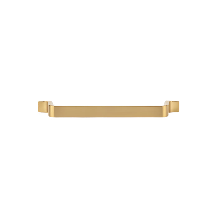 Richelieu 52003 modern metal cabinet pull in brushed aurum gold flat view