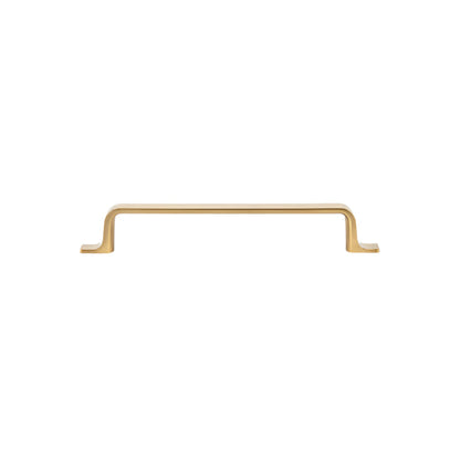 Richelieu 52003 modern metal cabinet pull in brushed aurum gold front view
