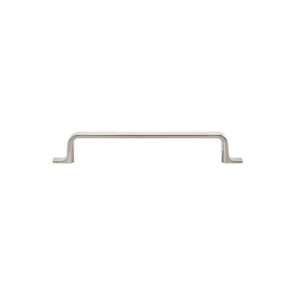 Richelieu 52003 modern metal cabinet pull in brushed nickel flat view