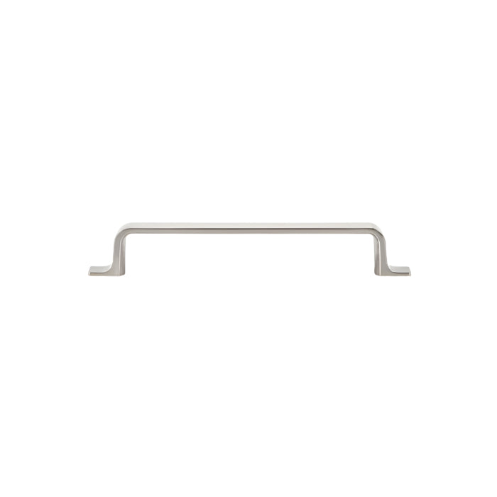 Richelieu 52003 modern metal cabinet pull in brushed nickel flat view