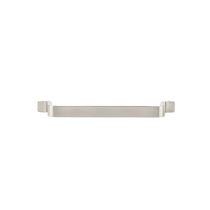 Richelieu 52003 modern metal cabinet pull in brushed nickel flat view