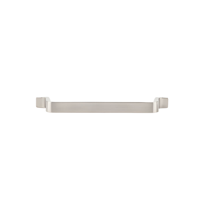 Richelieu 52003 modern metal cabinet pull in brushed nickel flat view