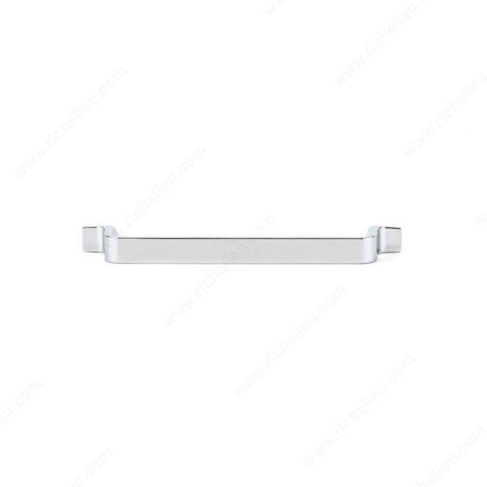 Richelieu 52003 modern metal cabinet pull in chrome side profile view