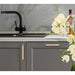 Richelieu 5465 hexagon cabinet pull installed on modern kitchen cabinetry