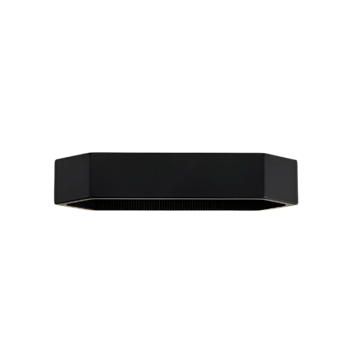 Richelieu 5465 hexagon cabinet pull in matte black floating angled view