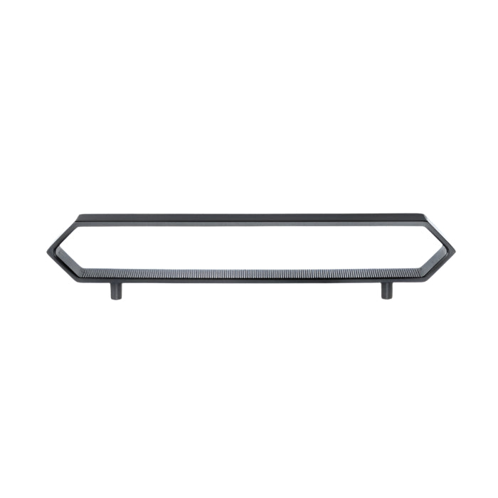 Richelieu 5465 hexagon cabinet pull in matte black outline front view