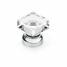 Richelieu 6926 modern glass cabinet knob with chrome base front view