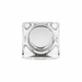 Top view of Richelieu 6926 modern square glass cabinet knob with chrome base