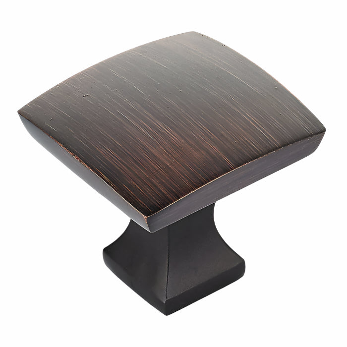 Richelieu 7653 transitional metal cabinet knob in brushed oil-rubbed bronze finish front view
