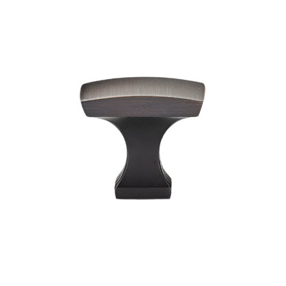 Richelieu 7653 transitional metal cabinet knob in brushed oil-rubbed bronze finish side view