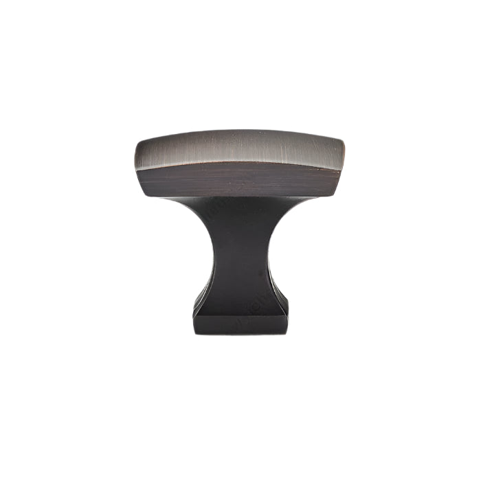 Richelieu 7653 transitional metal cabinet knob in brushed oil-rubbed bronze finish side view