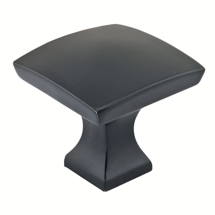 Richelieu 7653 transitional metal cabinet knob in matte black finish front view