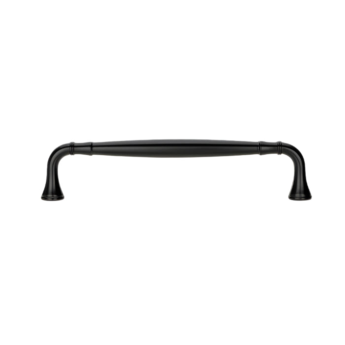 Front view of Richelieu 790 traditional metal pull in matte black