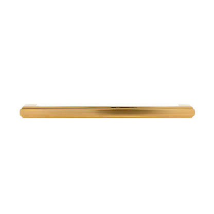Profile view of Richelieu 8655 modern metal pull in brushed aurum gold