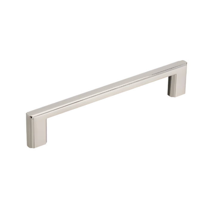 Richelieu 8655 modern metal pull in brushed nickel with minimalist rectangular design
