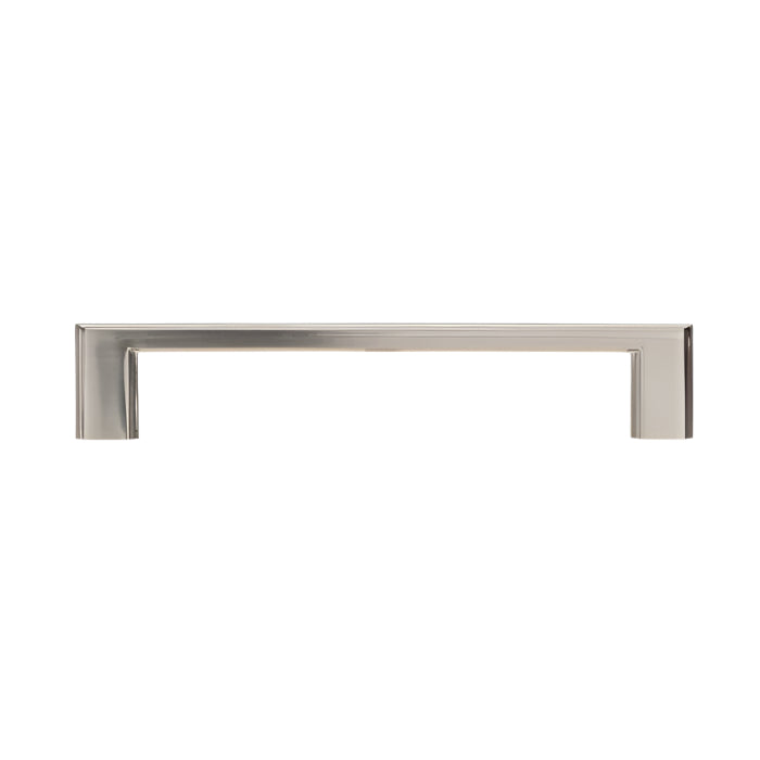 Front view of Richelieu 8655 modern metal pull in brushed nickel