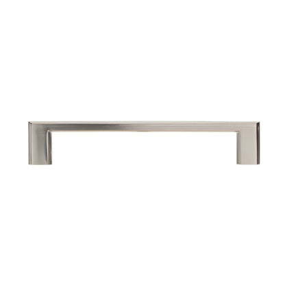 Front view of Richelieu 8655 modern metal pull in brushed nickel