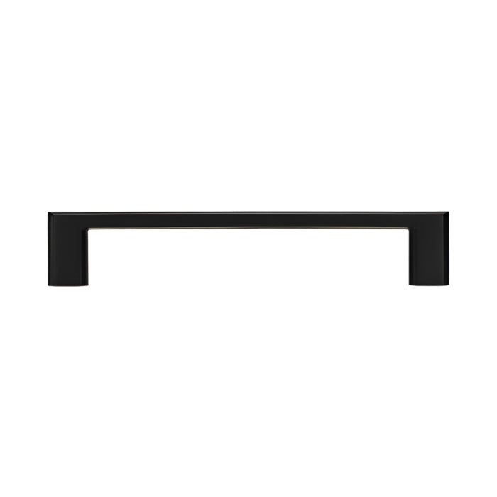 Front view of Richelieu 8655 modern metal pull in matte black