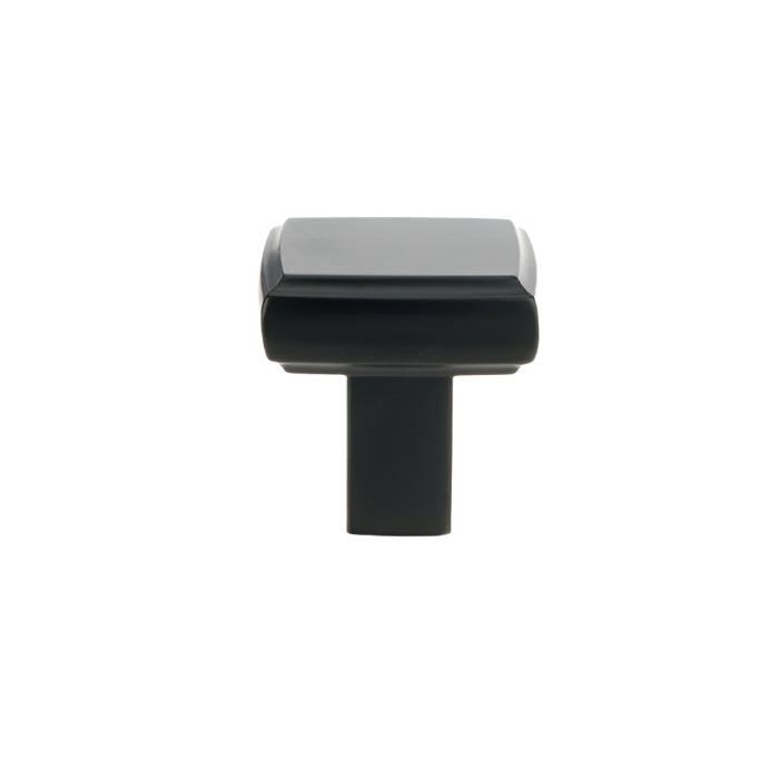 Front view of Richelieu 8655 square cabinet knob in matte black