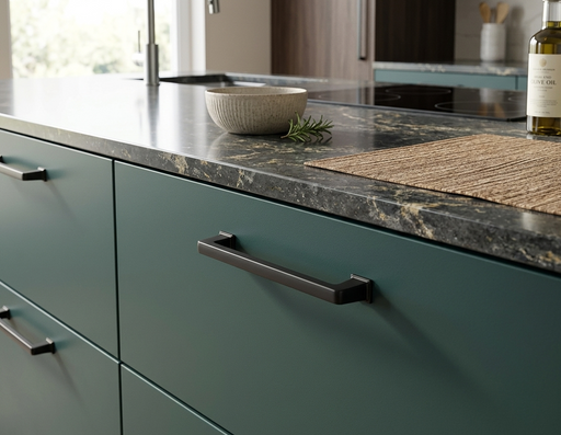 Richelieu 8695 traditional metal pull in matte black finish