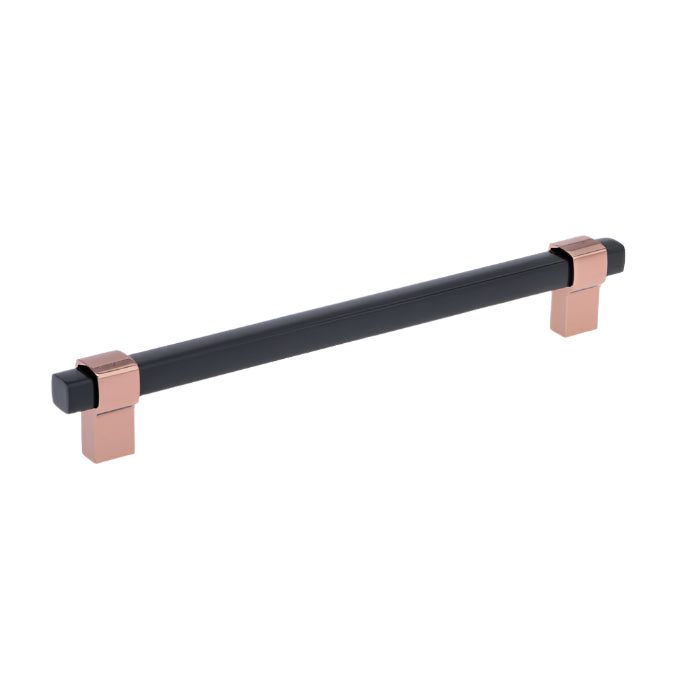 Richelieu 8715 Modern Metal Pull - Black / Bright Oriental Bronze / 6’’ - Cabinet Pull