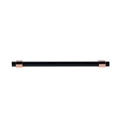 Richelieu 8715 geometric cabinet pull in black and copper flat view