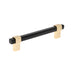 Richelieu 8715 Modern Metal Pull - Brushed Brass / Black / 6’’ - Cabinet Pull