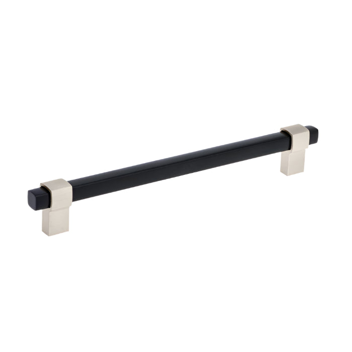 Richelieu 8715 Modern Metal Pull - Black / Brushed Nickel / 6’’ - Cabinet Pull