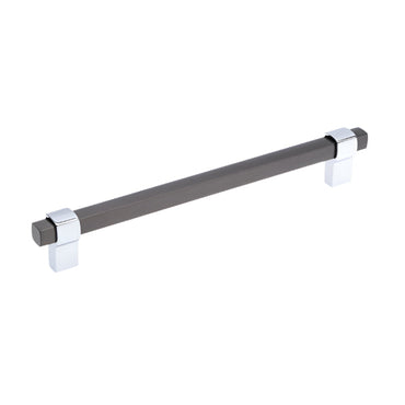 Richelieu 8715 Modern Metal Pull - Brushed Black Nickel / Chrome / 6’’ - Cabinet Pull