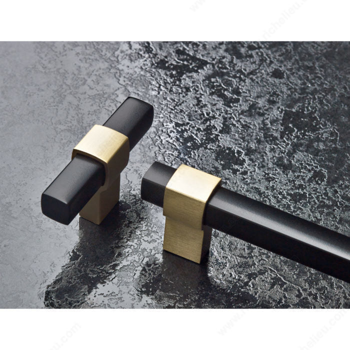 Richelieu 8715 cabinet pull showing contrasting finishes detail