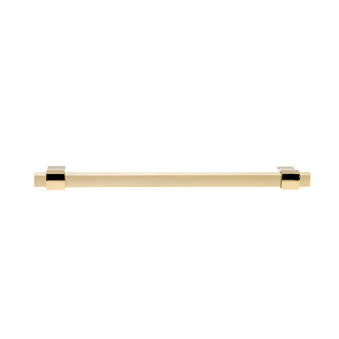 Richelieu 8715 geometric cabinet pull in gold flat view