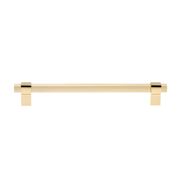 Richelieu 8715 geometric cabinet pull in gold front view