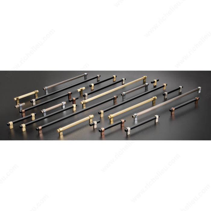 Richelieu 8715 geometric cabinet pull range in multiple finishes