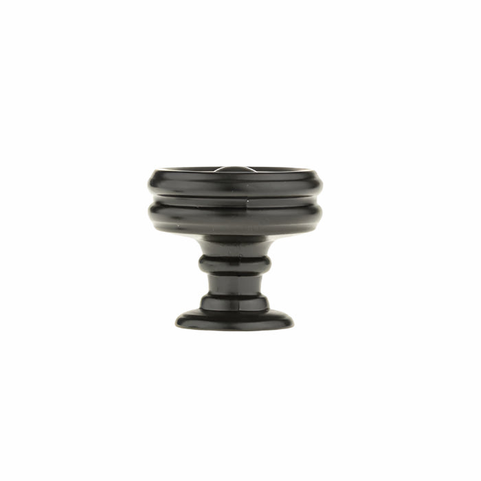 Richelieu 8725 cabinet knob in matte black side view