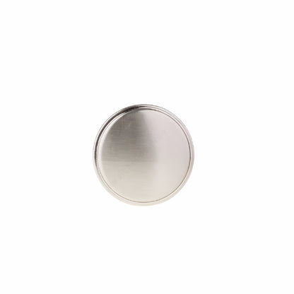 Top view of Richelieu 8726 modern metal cabinet knob in brushed nickel