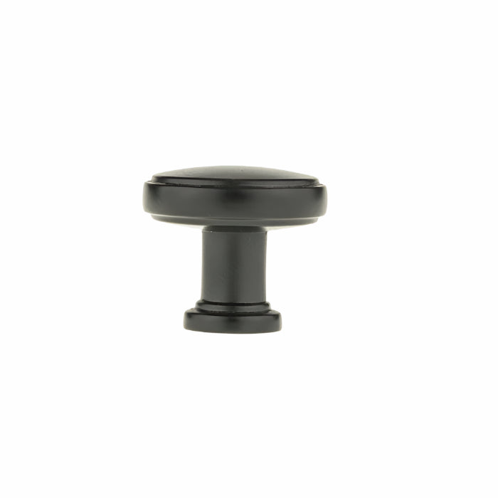 Richelieu 8726 cabinet knob in matte black side view
