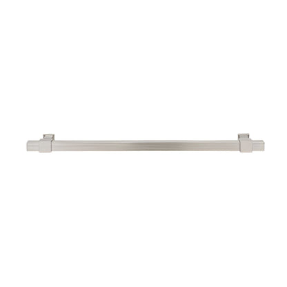 Richelieu 8747 modern metal pull in brushed nickel finish profile view