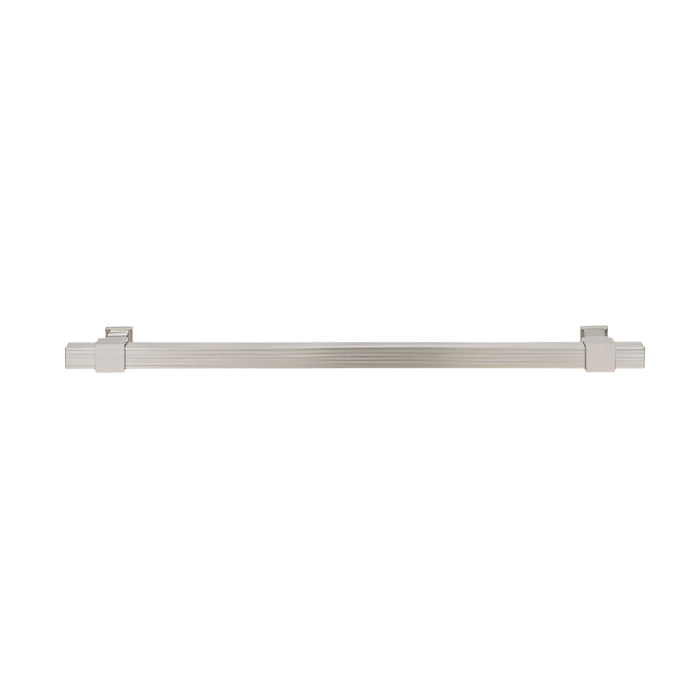 Richelieu 8747 modern metal pull in brushed nickel finish profile view