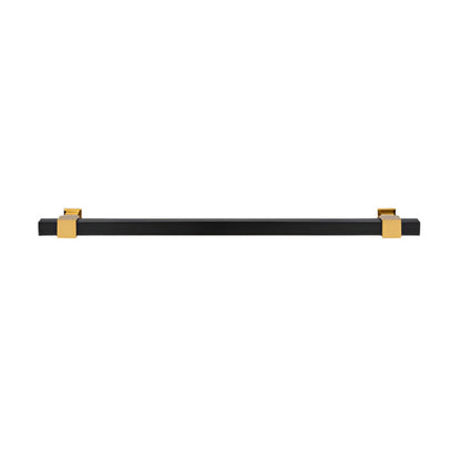 Richelieu 8747 modern metal pull in matte black and aurum gold finish profile view