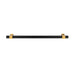 Richelieu 8747 modern metal pull in matte black and aurum gold finish profile view