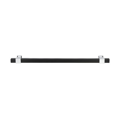 Richelieu 8747 modern metal pull in matte black and chrome finish side profile
