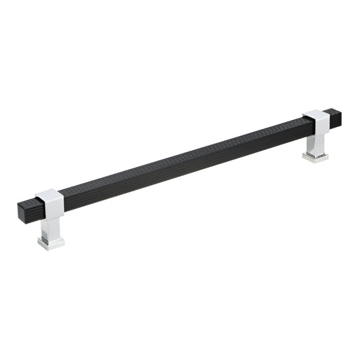 Richelieu 8747 Modern Metal Appliance Pull - Matte Black and Chrome / 15’’ - Appliance Pull